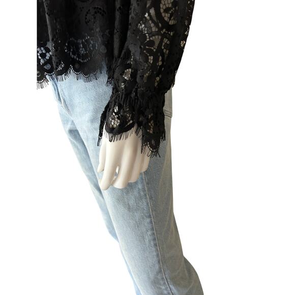 Lilly Pulitzer Jacelynne Lace Top Onyx Two Tone Carnival Lace - Picture 7 of 15